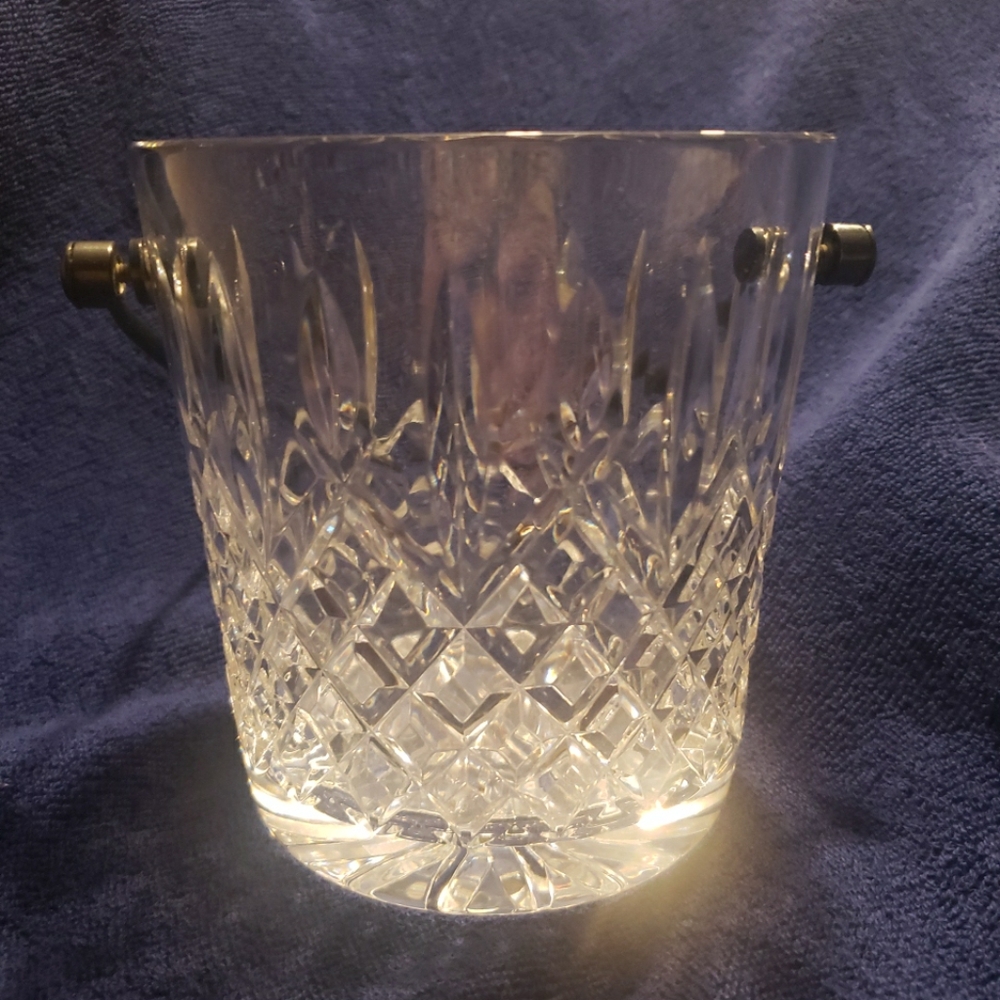 Fine Waterford Crystal Lismore Silver Handled Small Scale Ice Bucket